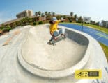 Mikey Whitehouse tucking knee at South Padre Island Skatepark built by Spohn Ranch