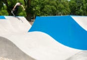 Backside Overcrooks by St. Louis Randy Ploesser on the bank at Springfield Skatepark in Iles Park