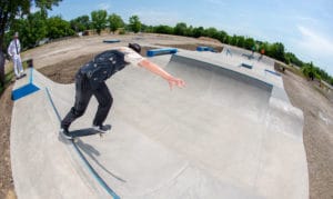 Solid Backside Tailslide On the quarterpipe at Spohn Ranch Design and Build Springfield Skatepark