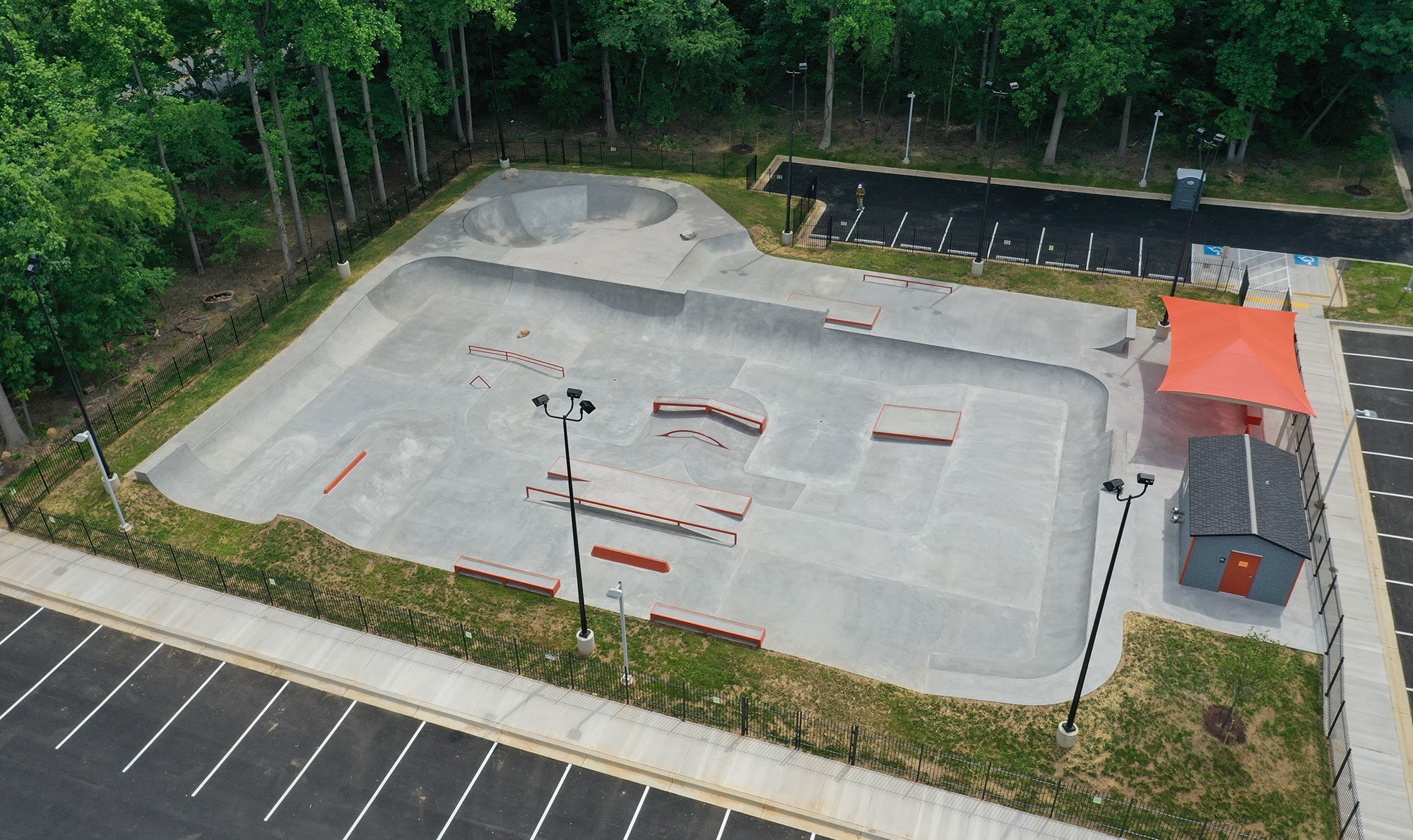 Welsh Park new skatepark complete with Bowl, street plaza, bathrooms and lights