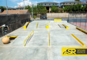 La Pintoresca Skatepark designed by Spohn Ranch with Cookie Colburn Kickflip over the bollard