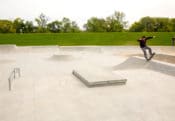 Randy Ploesser tests Grand Forks Skatepark in Grand Forks ND