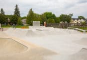 Backside Tailslide at Rydell Skatepark in Grand Forks, ND