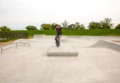 Phase 2 street section at Rydell Skatepark located in Grand Forks North Dakota