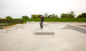 Phase 2 street section at Rydell Skatepark located in Grand Forks North Dakota