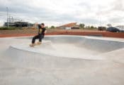 Solid 5.0 around the cradle at White Shield Skatepark in North Dakota