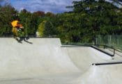 HUGE backside tail slide at Allentown Skatepark in PA Built by Spohn Ranch