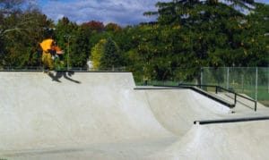 HUGE backside tail slide at Allentown Skatepark in PA Built by Spohn Ranch