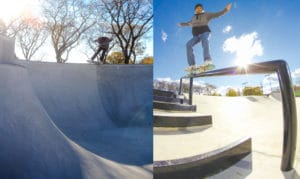 Feeble in the deep end at Spohn Ranch built Jordan Skatepark in Allentown