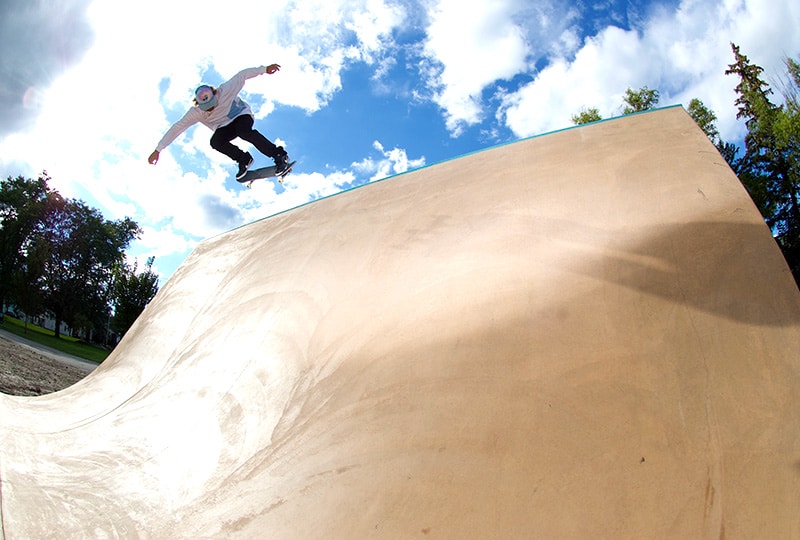 Huge floater ollie by Medina Skatepark local shot by Casey Haley