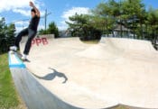 Nico with a solid frontside tailslide at PPB Skatepark in New Jersey