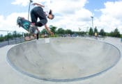 Floating air at Toms River Skatepark bowl located in Toms River New Jersey