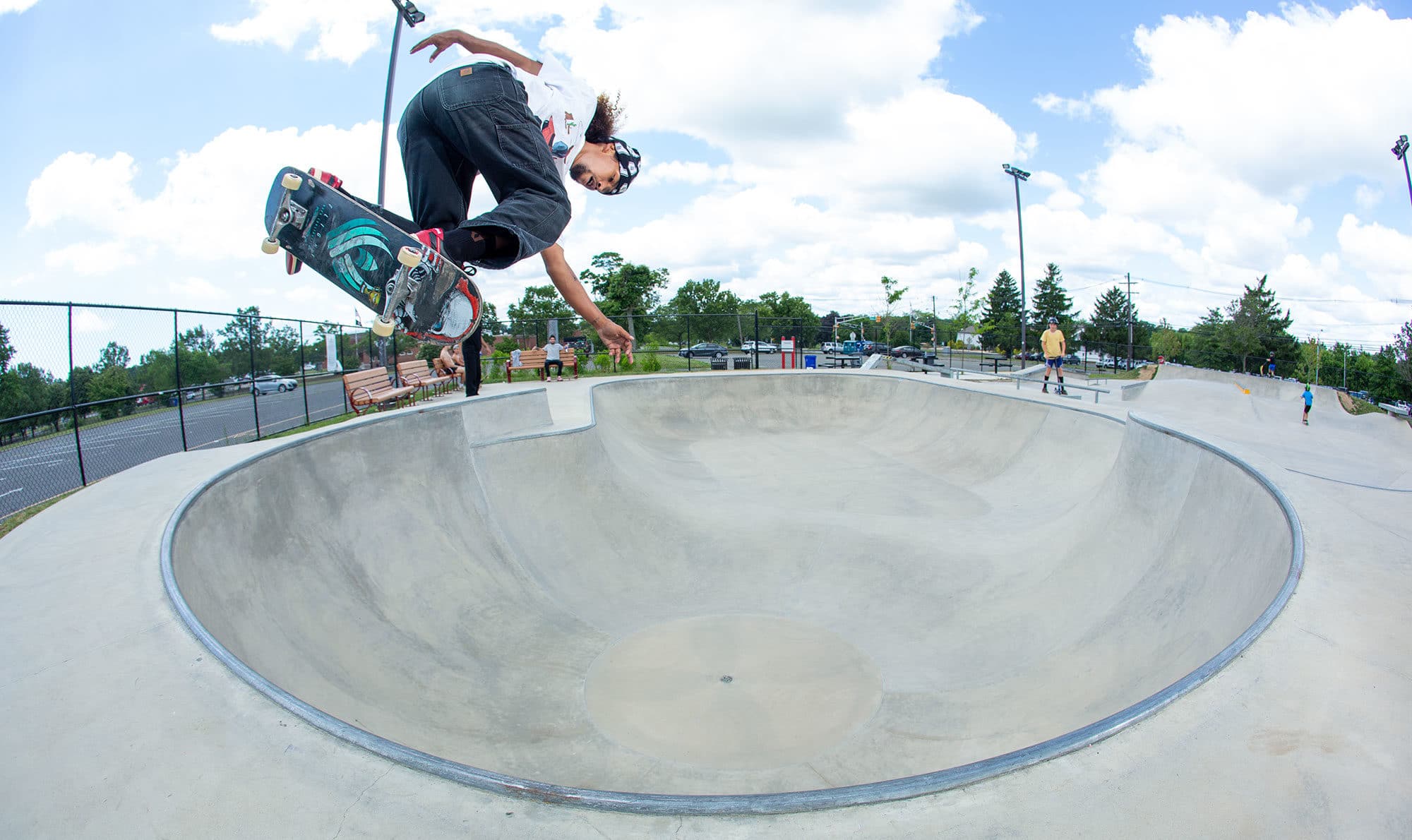 Floating air at Toms River Skatepark bowl located in Toms River New Jersey