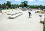 Brandon Frontblunt on the flatbar at a Spohn Ranch Skateparks