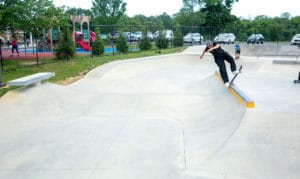 Slappy Curb at Toms River Skatepark NJ designed and built by Spohn Ranch