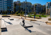 David Reyes at the Lincoln Park Skate Spot in Downtown Long Beach