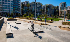 David Reyes at the Lincoln Park Skate Spot in Downtown Long Beach