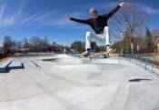 Frontside ollie at Union City Skatepark in Georgia