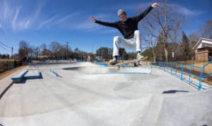 Frontside ollie at Union City Skatepark in Georgia