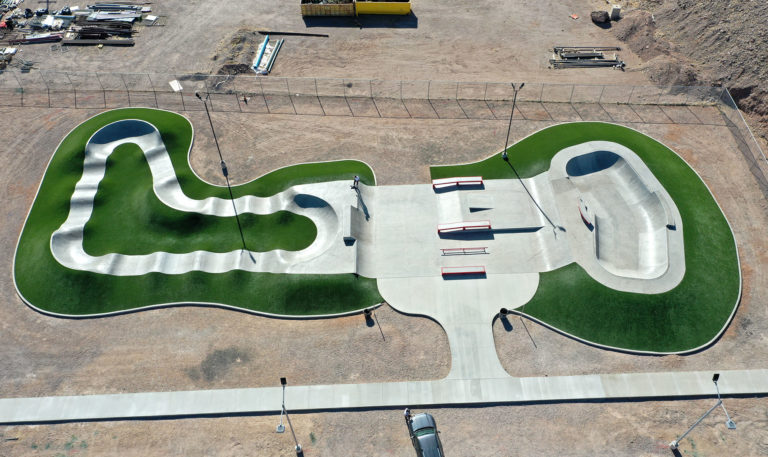 Morenci Skatepark in Arizona designed and buiilt by Spohn Ranch Skateparks