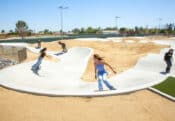 Pumptrack inclusive women men girls boys la Quinta skatepark x park pump track