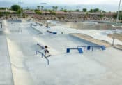 La Quinta X Skatepark huge street section with rails, hubbas, flat bars and slappy curb