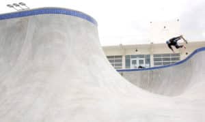 Lance Mountain fast plants at Combi Bowl at Spohn Ranch Skatepark designed and built La Quinta X Park