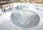 Frontside blunt by the Birdman Tony Hawk at La Quinta X Park designed and built by Spohn Ranch