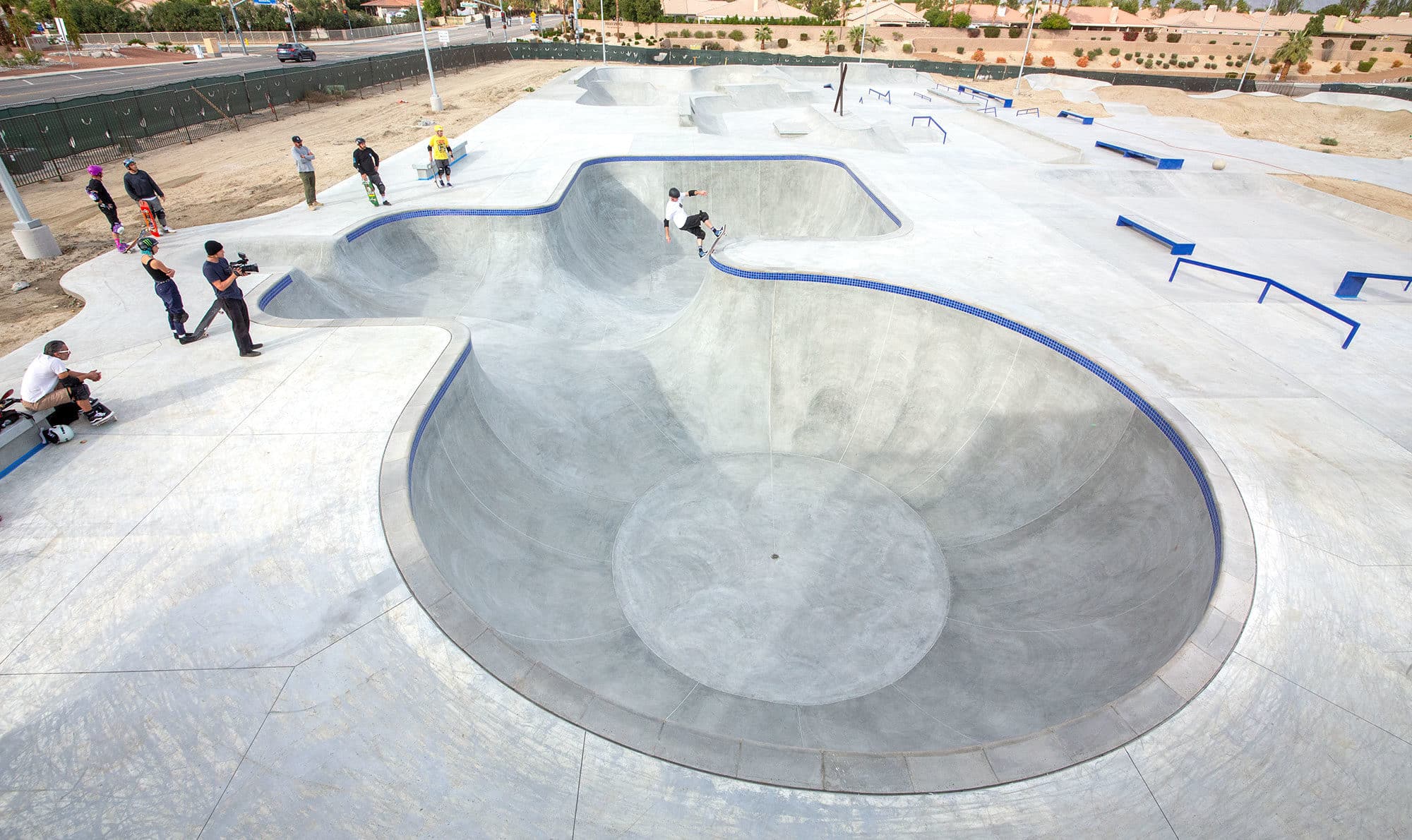 Frontside blunt by the Birdman Tony Hawk at La Quinta X Park designed and built by Spohn Ranch