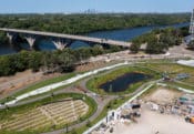 Resting next to the iconic Mississippi River, the Spohn Ranch designed and built skate path at Gateway park