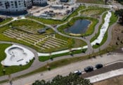 Gateway park in St Paul features a skate path available for all wheeled activities