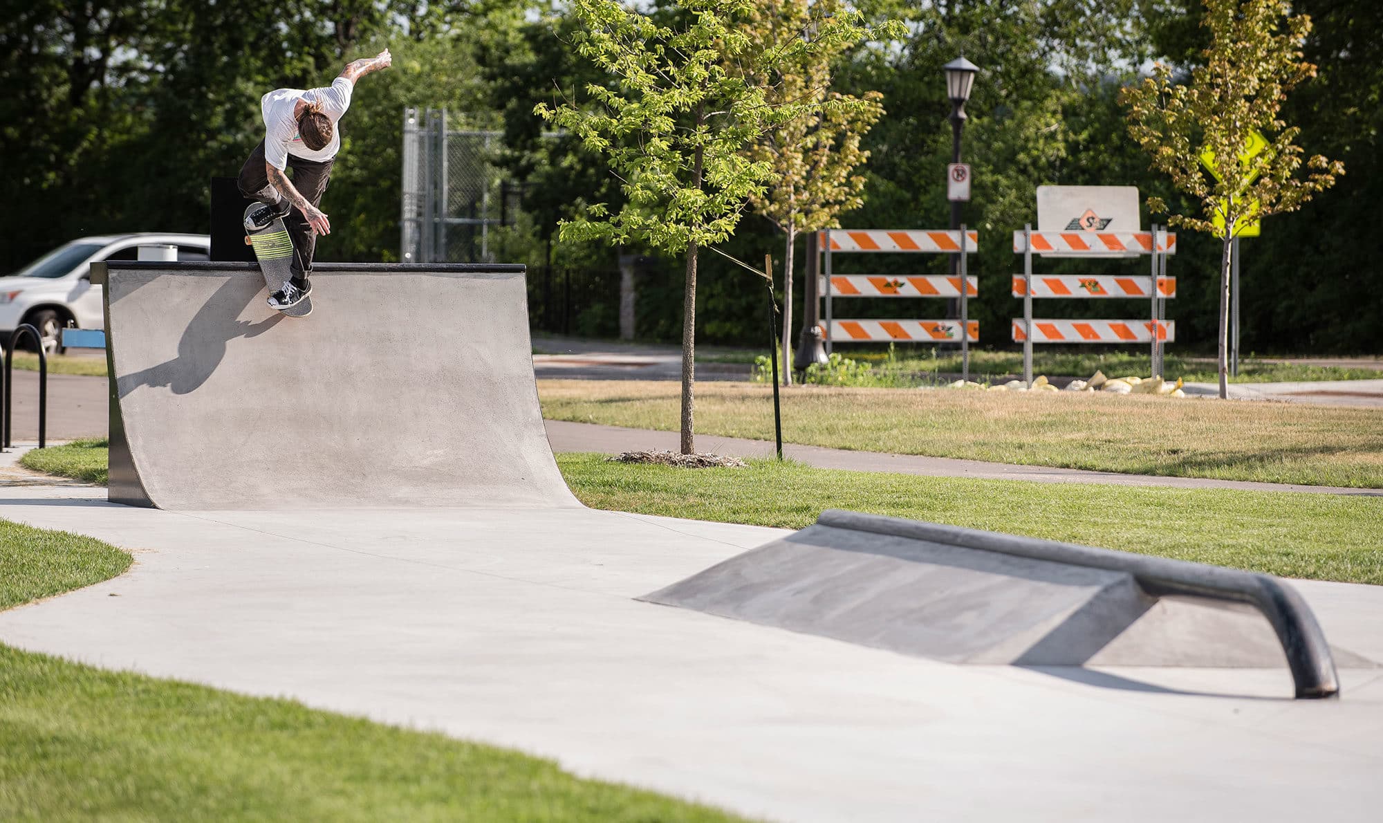 The turnaround transition at the end of the Spohn Ranch Skate Path in St. Paul MN