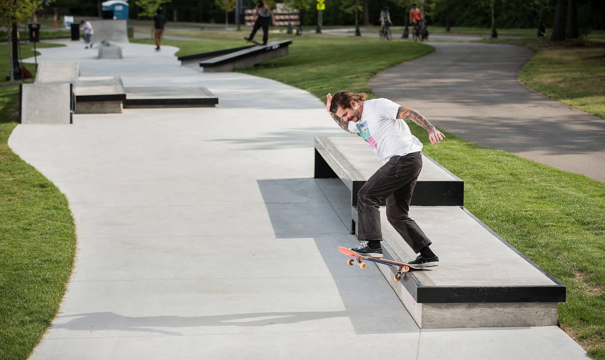 Long scaling pathways at Gateway Skatepark in St Paul