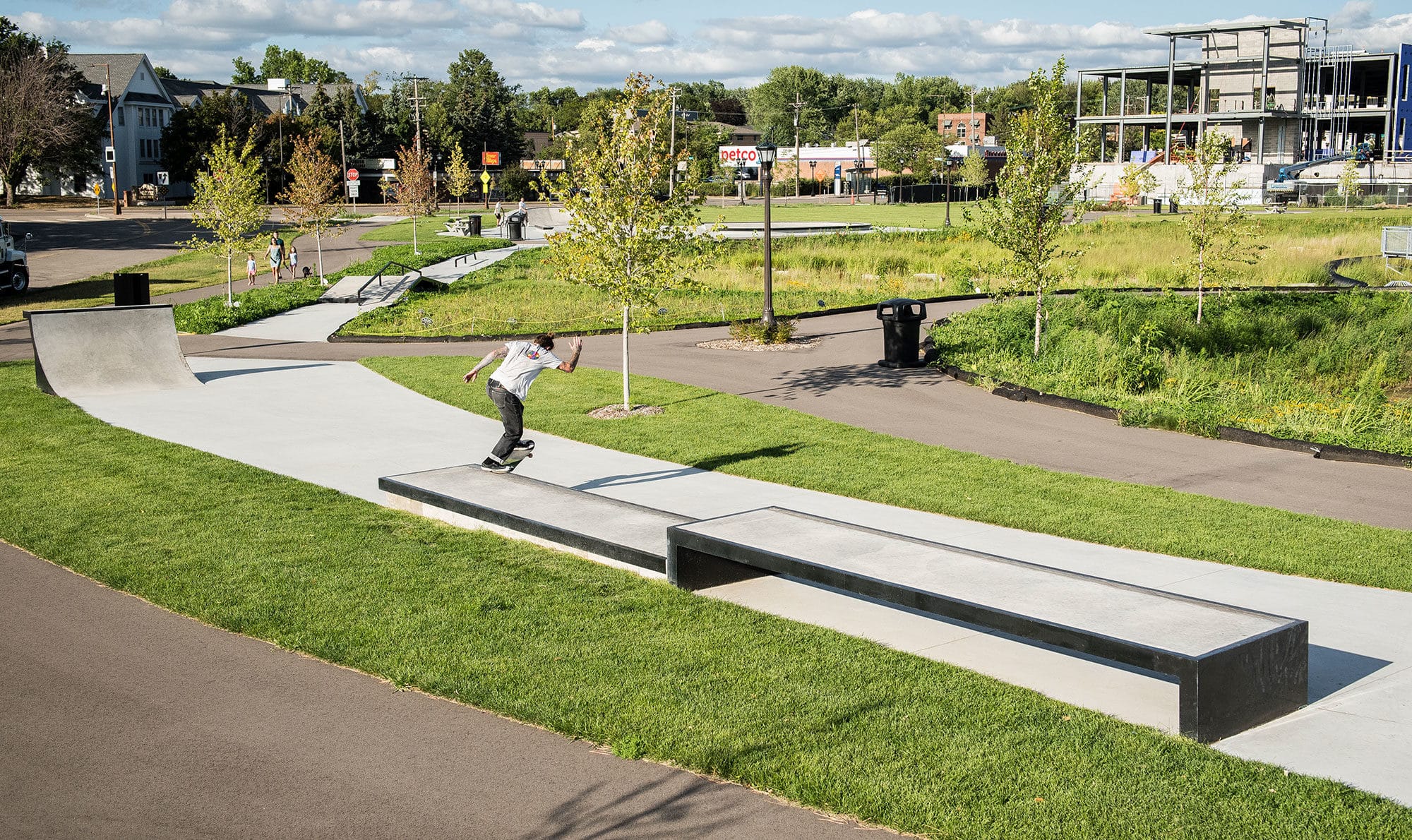 Stretching the span of the park, a skate path is a perfect way to add an additional to a skatepark to a unconfirmed space