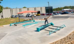 Spohn Ranch designed and built street course at Belmont Skatepark in NC