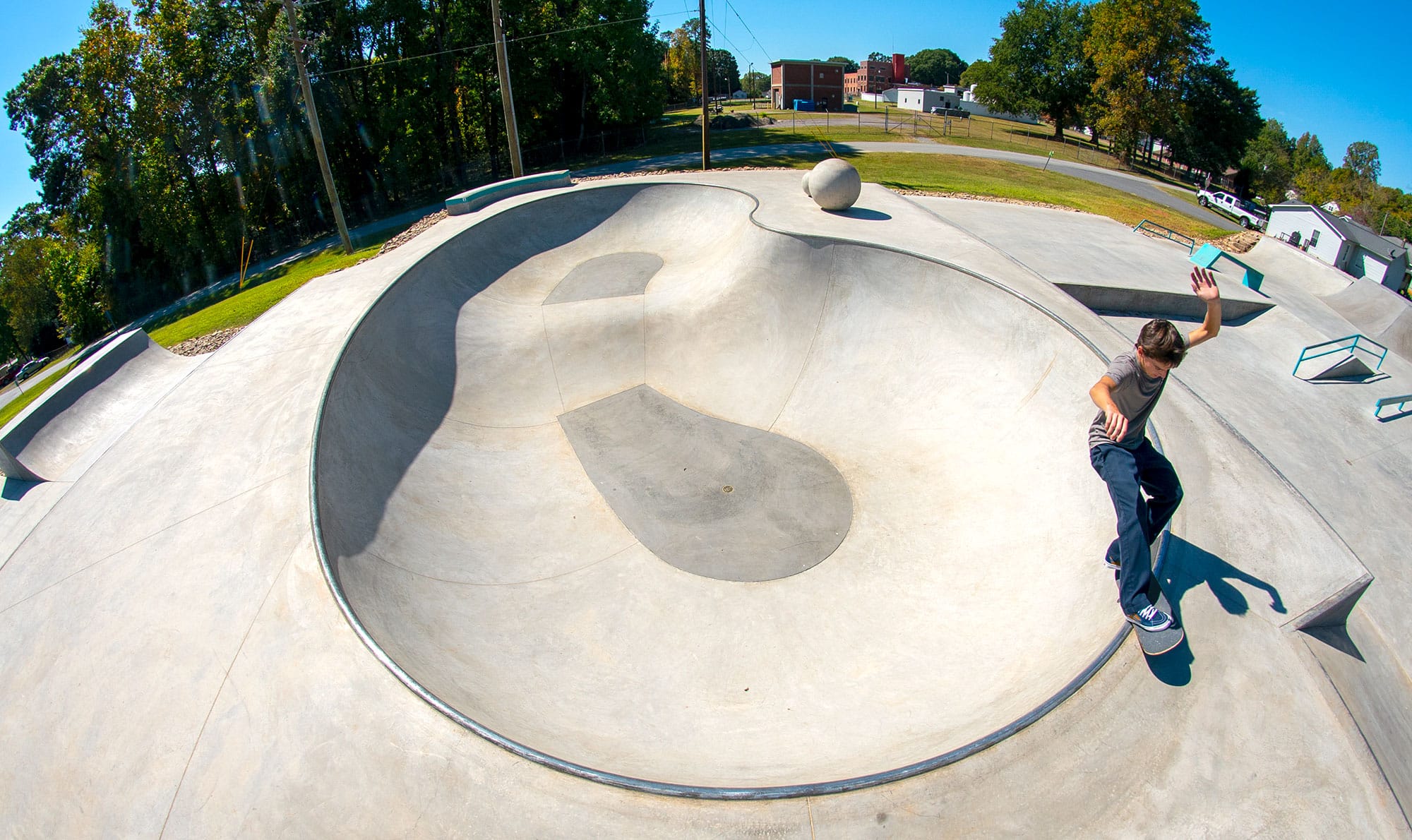 Bowl at the new Belmont Skatepark in Belmont, NC