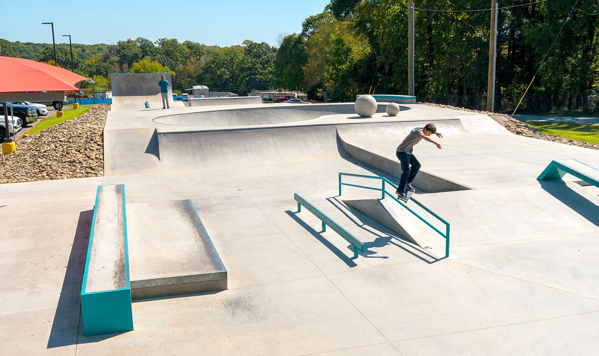 Feeble grind at Belmont NC new skatepark