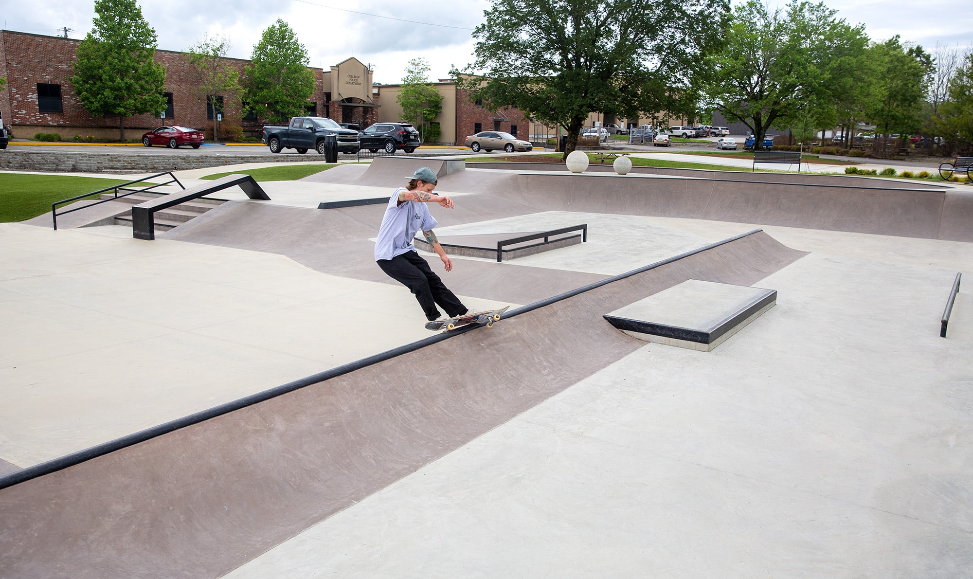 Unique one of a kind double sided spine at Cullman Alabama Skatepark