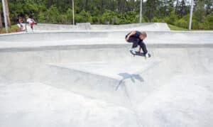 Super unique cheese wedge transfer by Spohn Ranch Skatepark Builders