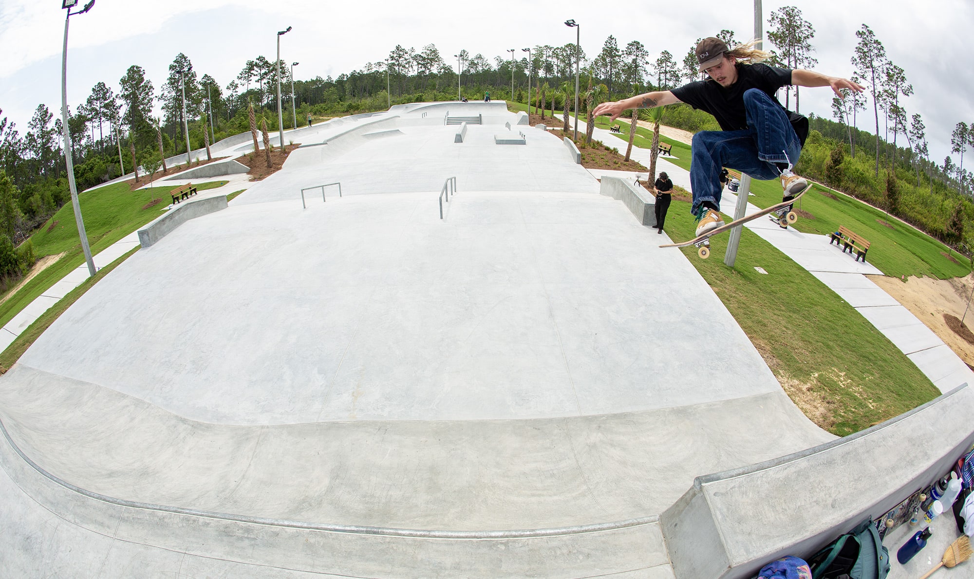 Huge street section in Bay County Florida Skatepark in Panama Beach extending over 15000 square feet