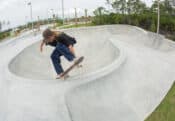 Flowbowl extension fake nosepick at the Panama City Skatepark in Bay County FL by Spohn Ranch
