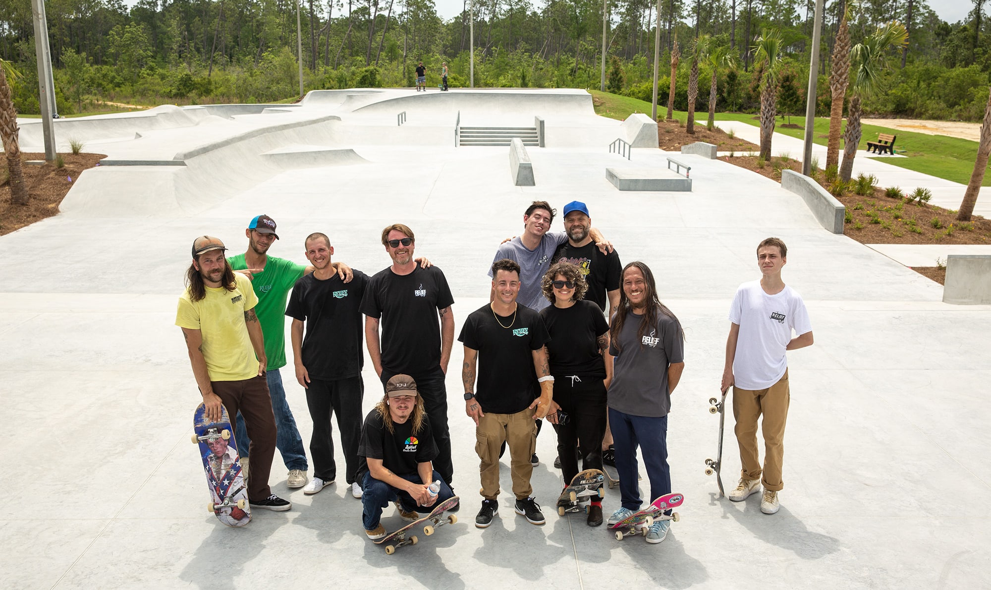 Relief Skatepark Team at the Bay County Skatepark photo shoot in Panama City, FL