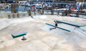 Redondo Beach Skatepark, located on the Redondo Beach Pier in California.