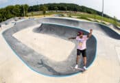 5.0 around the corner at Spohn Ranch's new designed and built skatepark located in Cottage Grove, Wisconson